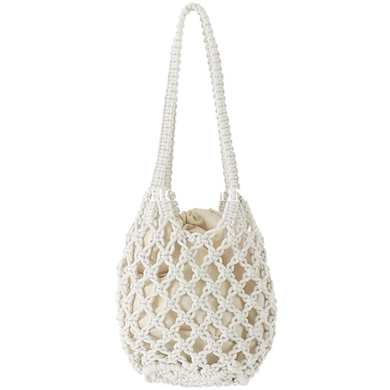 Hand-knotted tote bag with unusual mesh design Kalsten