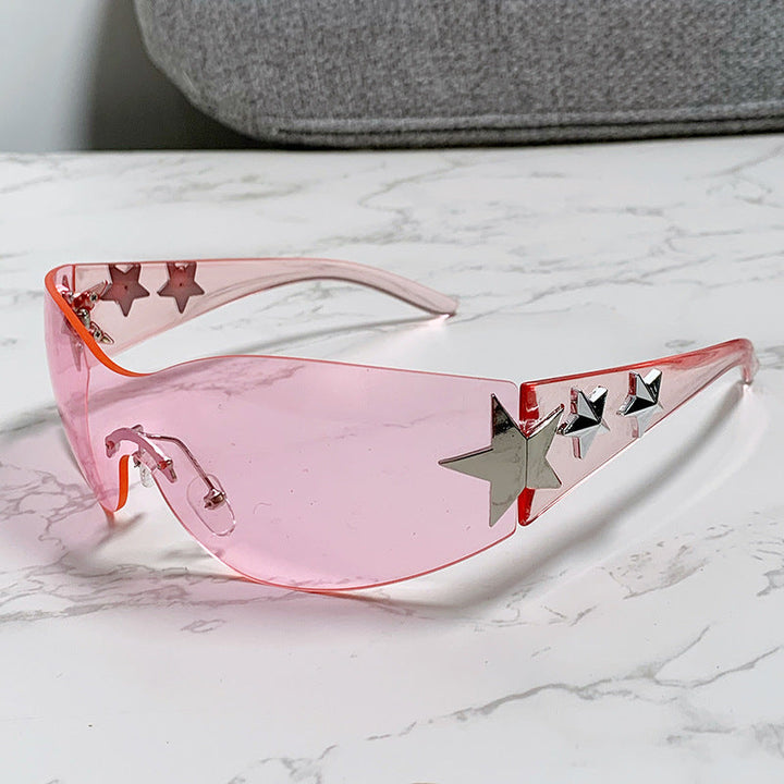 Women's stylish sports sunglasses with half-frame and striking star accents Kalsten