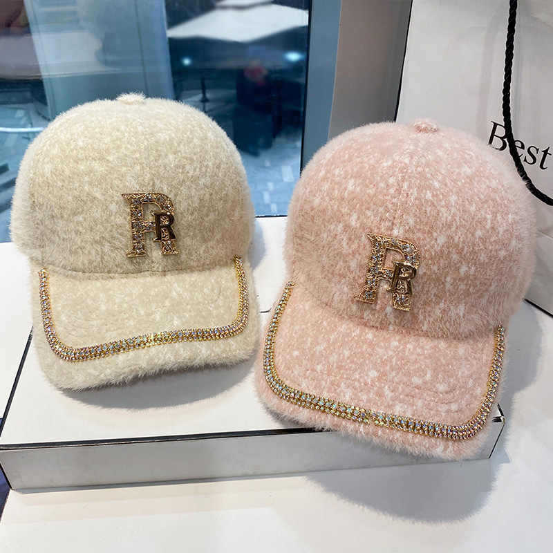 Women's Luxurious Fleece Embellished Baseball Cap Kalsten