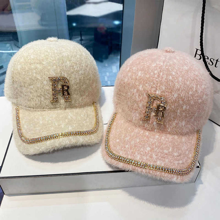 Women's Luxurious Fleece Embellished Baseball Cap Kalsten