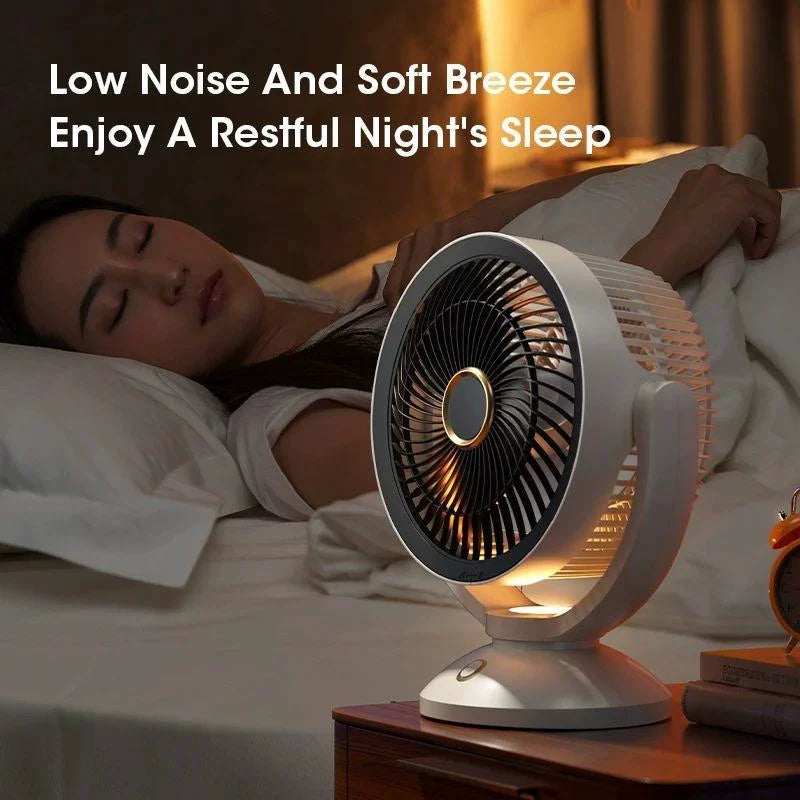 Unisex one size compact oscillating table fan with adjustable tilt angle, quiet brushless motor and USB charging Kalsten