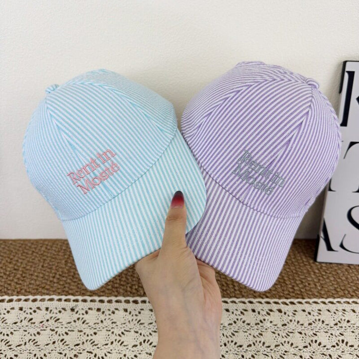 Women's Striped Embroidered Baseball Cap Kalsten