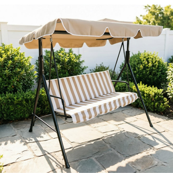 Roomy outdoor canopy swing bench with adjustable canopy Kalsten