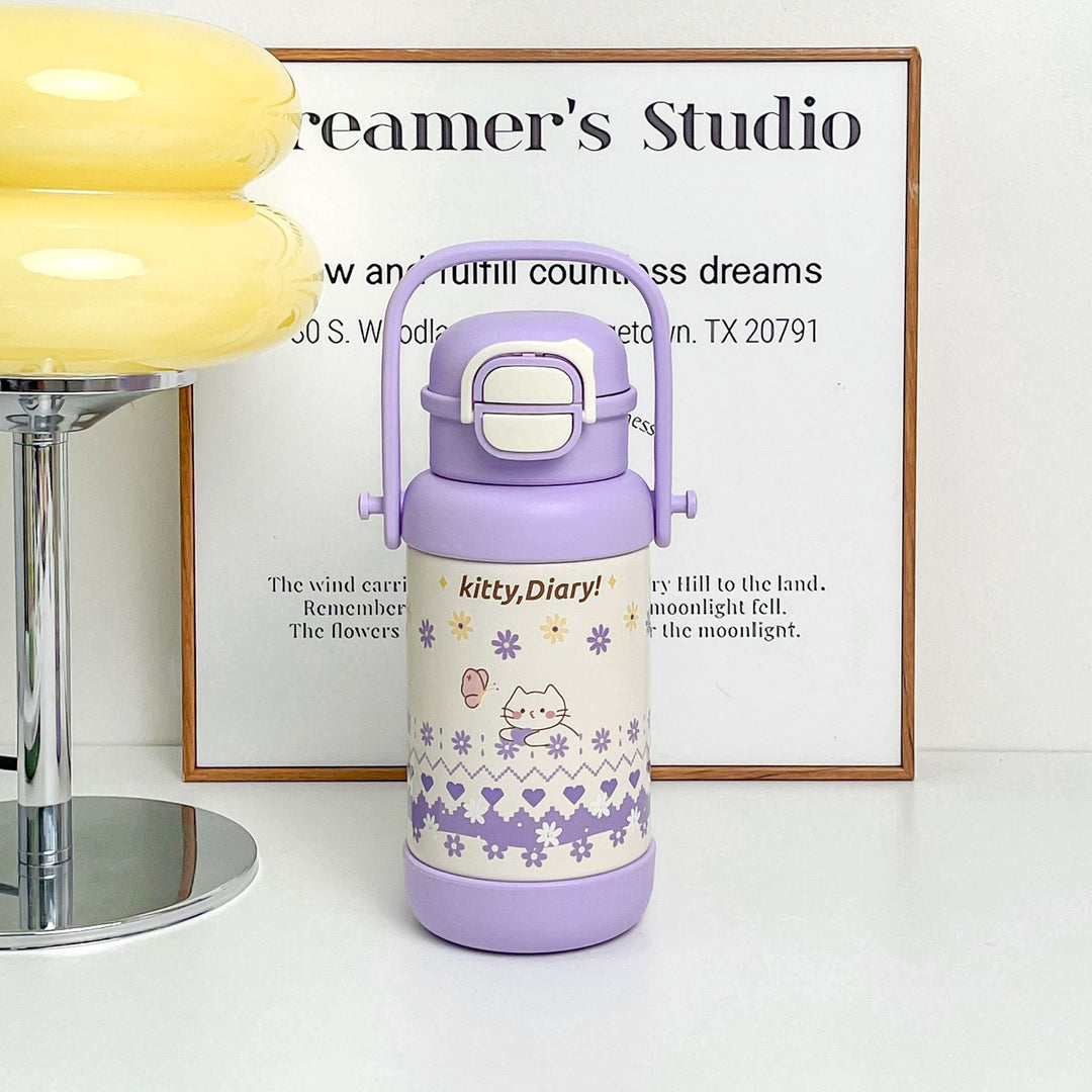 Women Insulated Drinking Bottle with Practical Carry Handle and Cute Design Kalsten