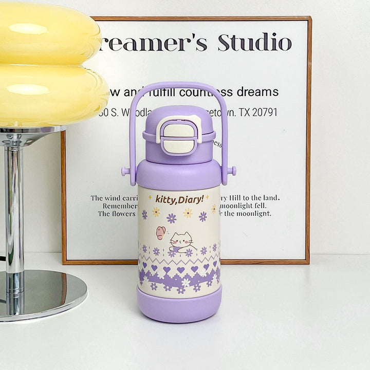 Women Insulated Drinking Bottle with Practical Carry Handle and Cute Design Kalsten