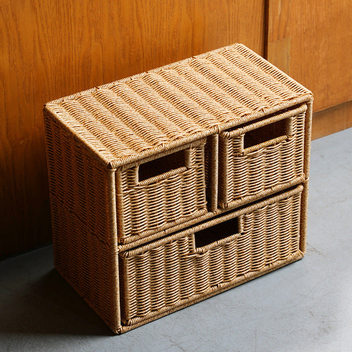Multi-Drawer Wicker Storage Organizer Kalsten