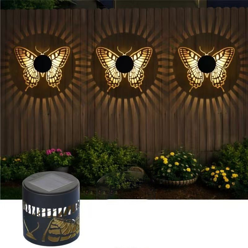 Outdoor Mandala Solar Projection Wall Lights With Patterned Metal Casing And Automatic Dusk-To-Dawn Sensor Kalsten