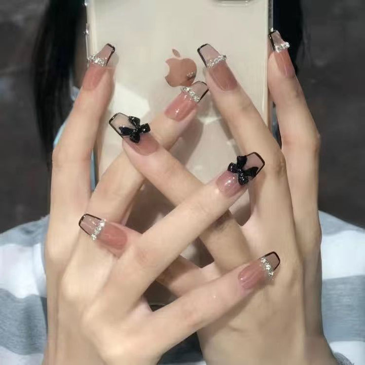 Artificial nails with glitter and heart design Kalsten