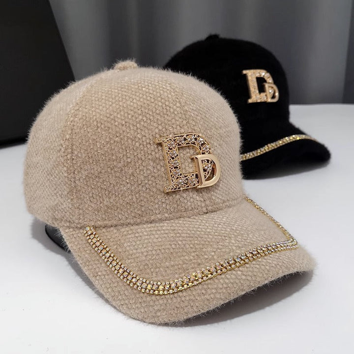 Women's Luxurious Embellished Wool Baseball Cap Kalsten