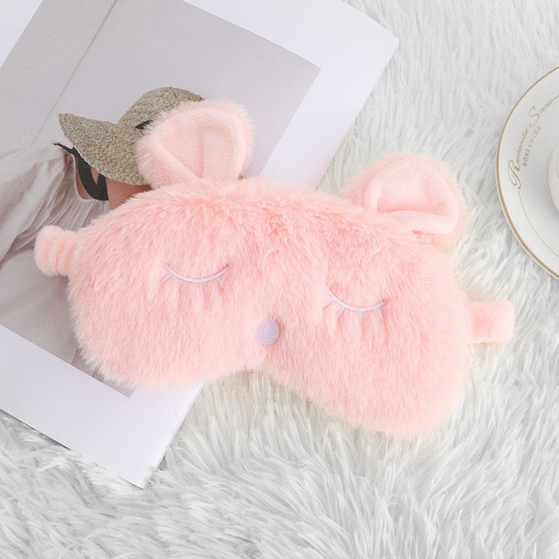 Ladies nan cozy unicorn sleep mask with embroidered eyelashes, soft plush and elastic ruffled ribbon Kalsten