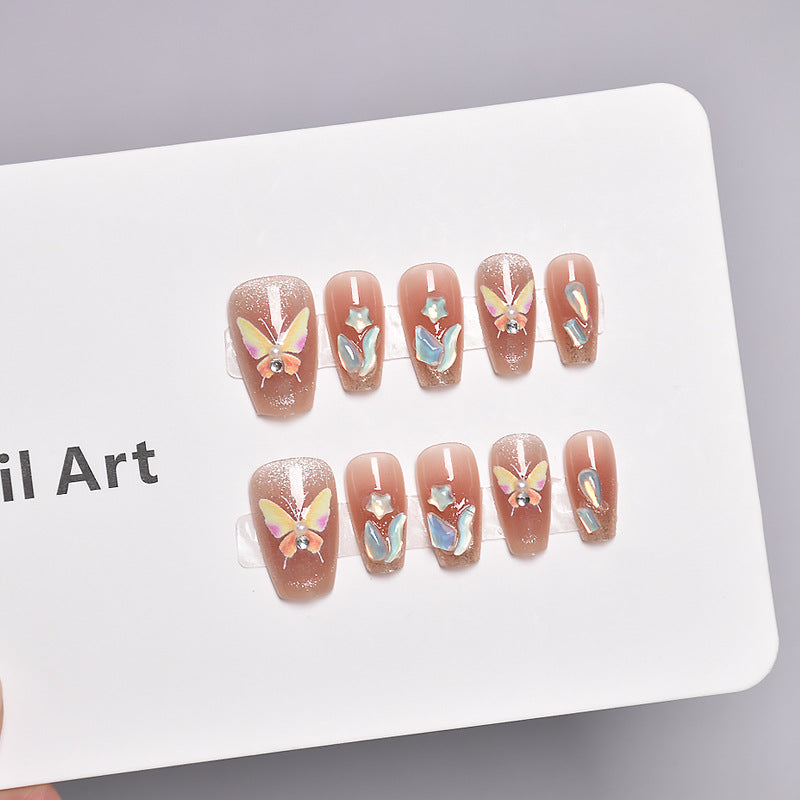Glamorous Heart-Themed Press-On Nail Set Kalsten