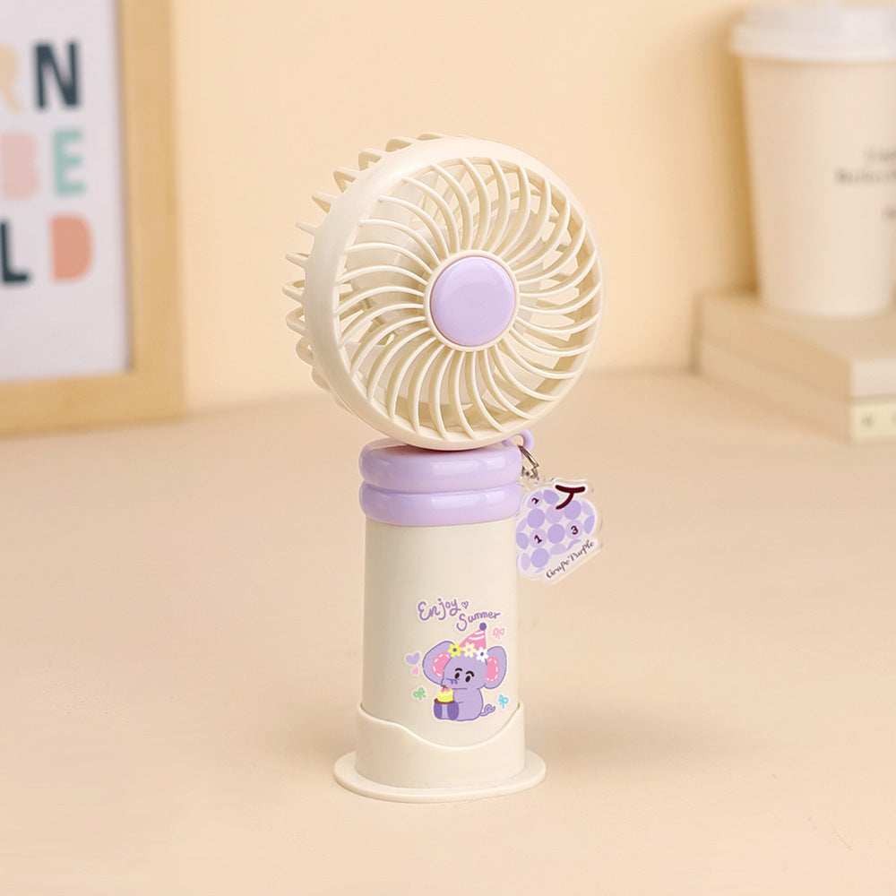 Ladies wearable handheld fan with playful dog design Kalsten