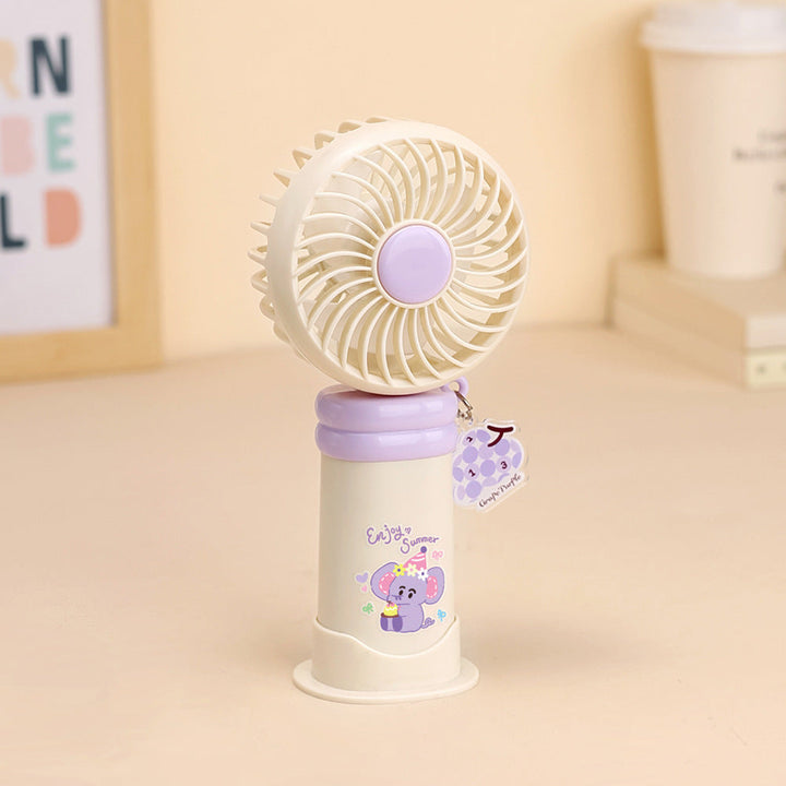 Ladies wearable handheld fan with playful dog design Kalsten
