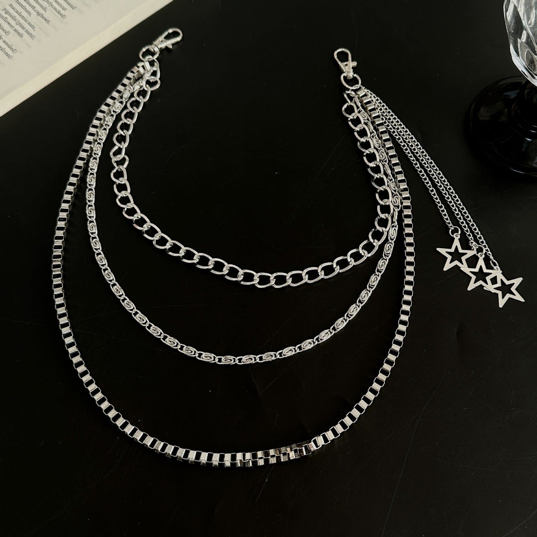Fashionable chain belt with star pendants Kalsten