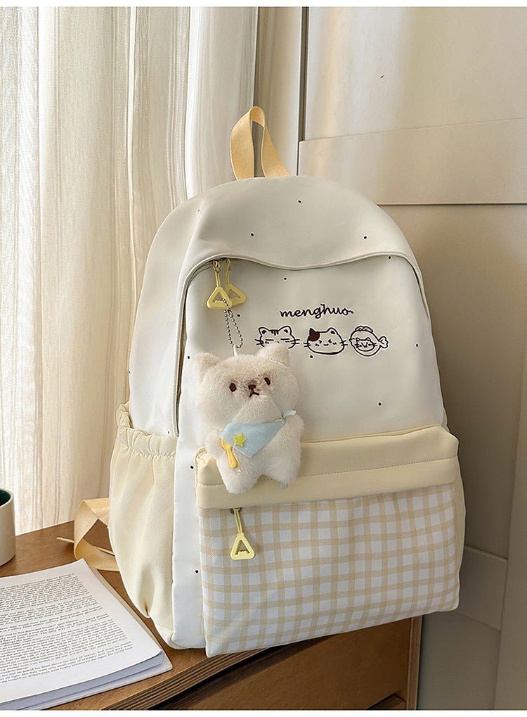 Cute Character Print School Backpack