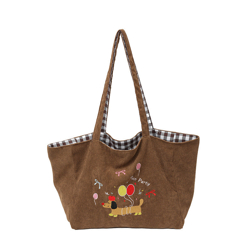 Cotton bag with playful dog motif Kalsten