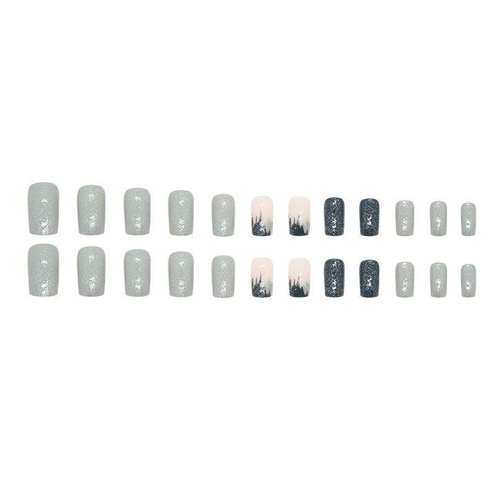 Gradient Glitter Gel Nail Tips Set Kalsten