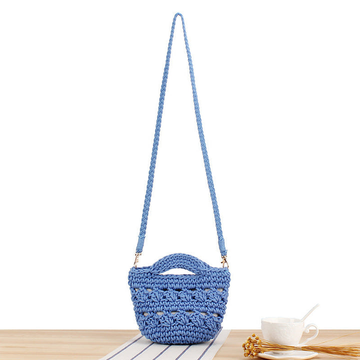 Playful macrame shoulder bag with braided handle Kalsten