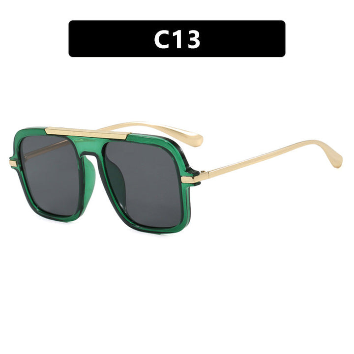 Women's square designer sunglasses with gold accents and protective UV filter Kalsten
