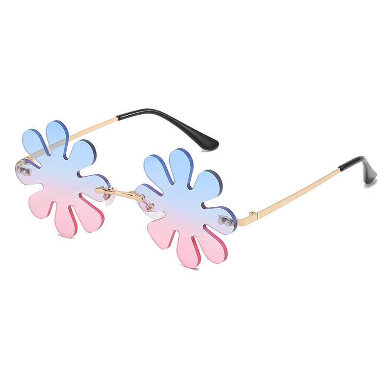 Women Playful Flower Sunglasses with Stylish Metal Frame Kalsten