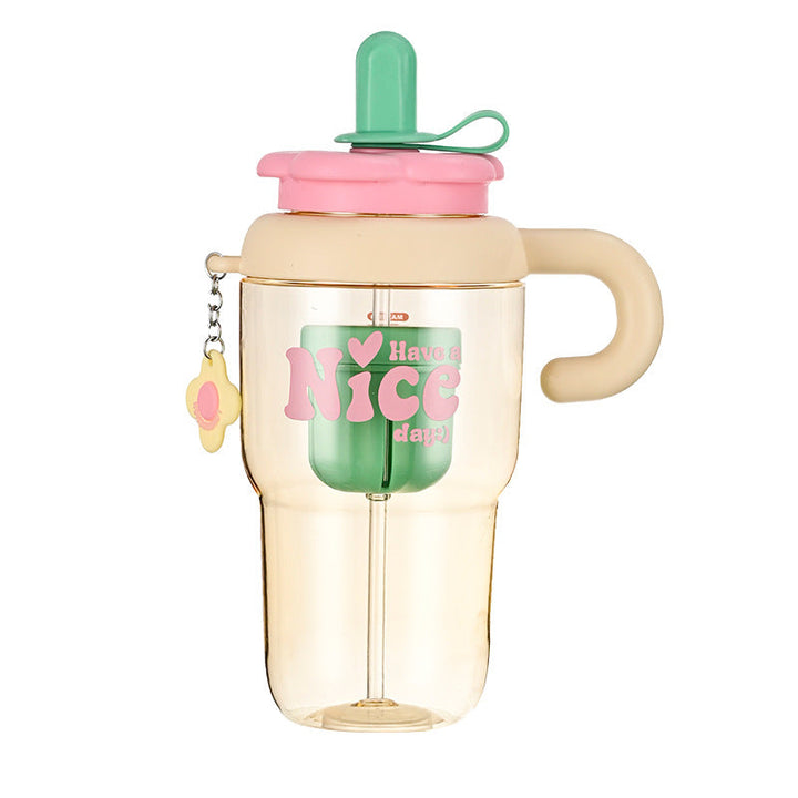 Unisex drinking cup with integrated straw and spill protection Kalsten