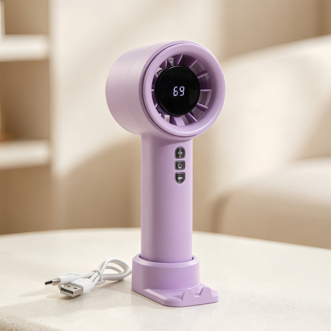 Women High-Performance Hand Fan with Digital Speed Display Kalsten