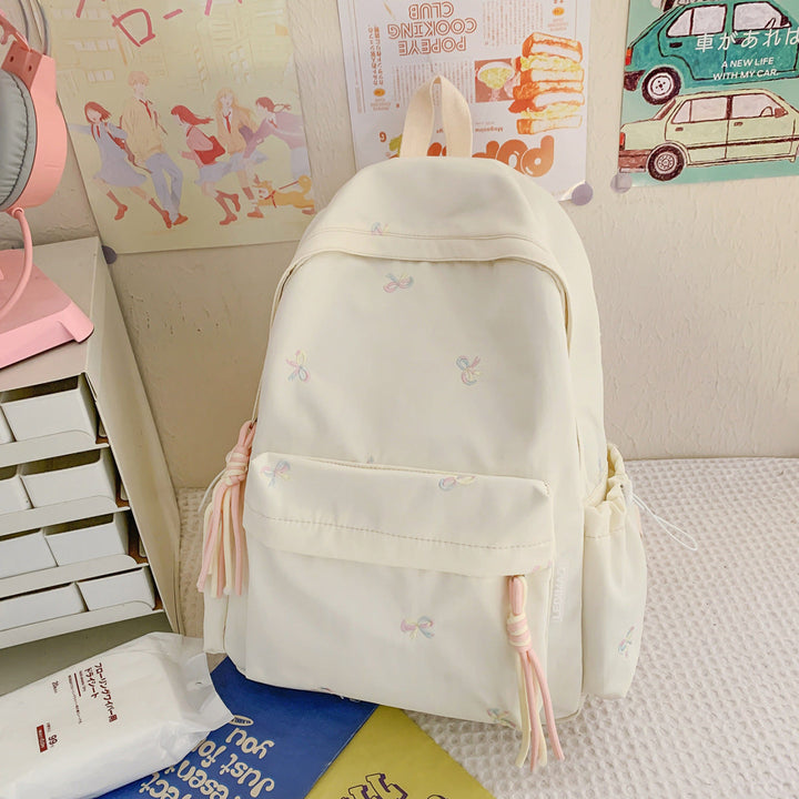 Embroidered Floral Pattern School Backpack