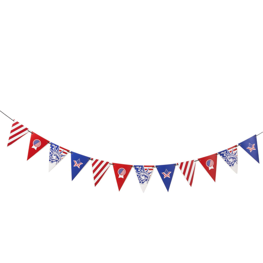 Unisex nan multiple cupcake topper set with patriotic USA motifs made of double-sided printed cardboard and wooden skewers Kalsten