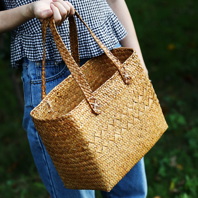 Premium Handwoven Natural Storage Tote Kalsten
