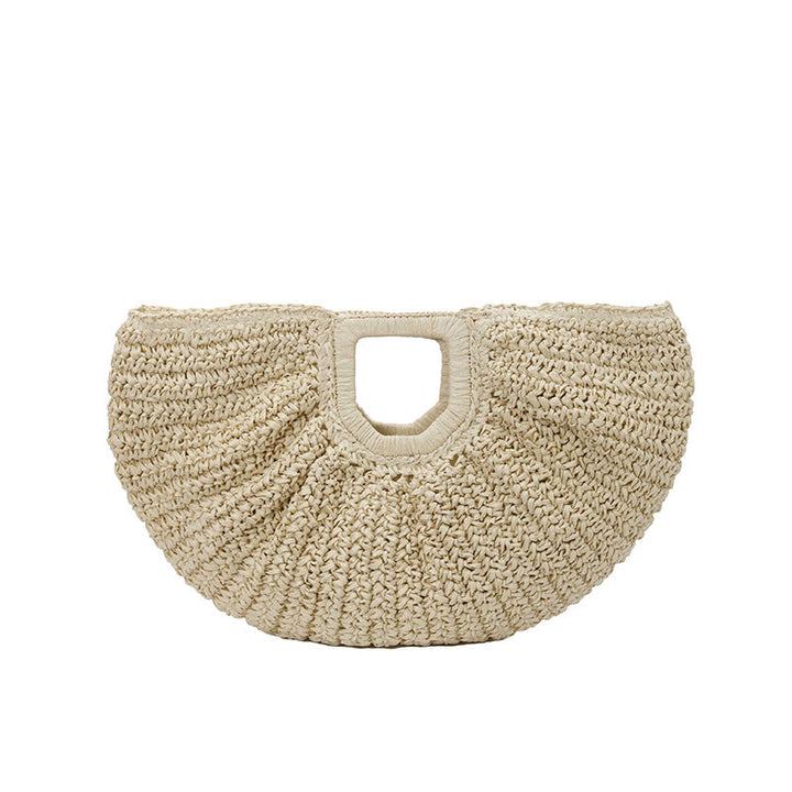 Handcrafted straw bag with elegant pleats Kalsten