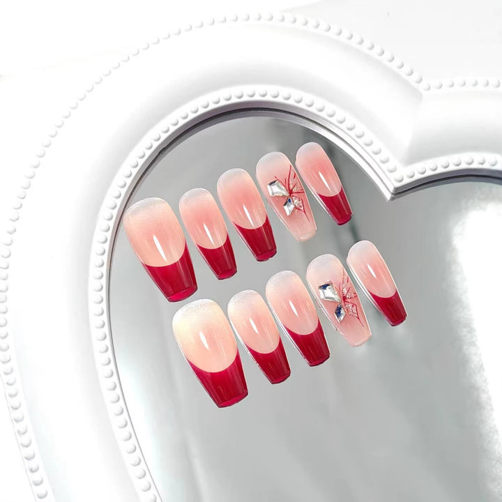 Artificial High Gloss Artificial Nails with Elegant Decorations Kalsten