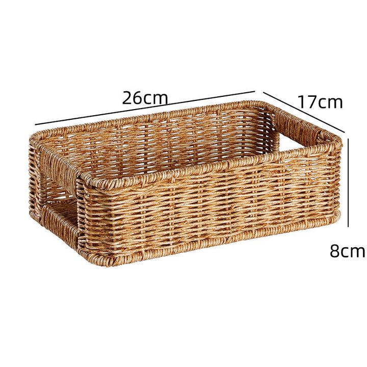 Handcrafted Rectangular Wicker Storage Bin Kalsten