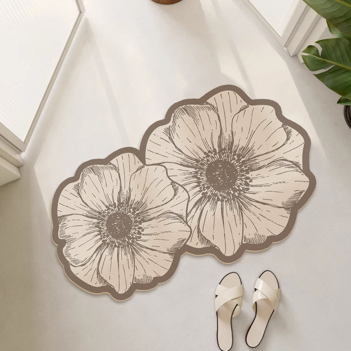 Floral Print Bath Mat Kalsten