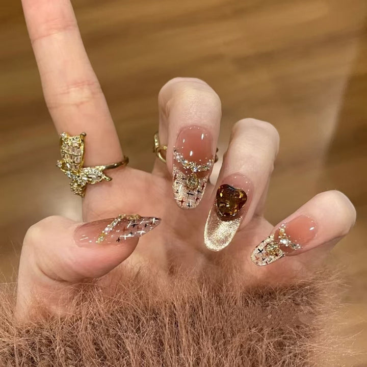 Artificial nails with glamorous rhinestone decorations Kalsten