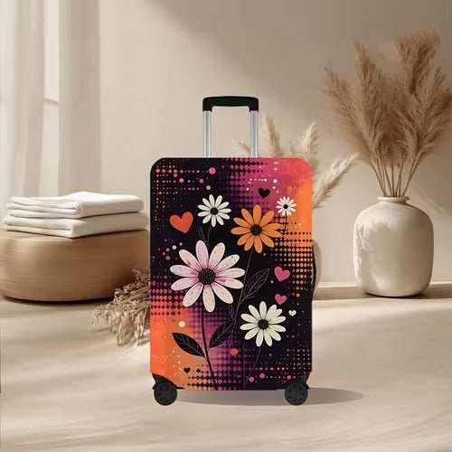 Unisex nan elastic suitcase cover with volcanic lava marble design, stretch protective cover for trolley Kalsten