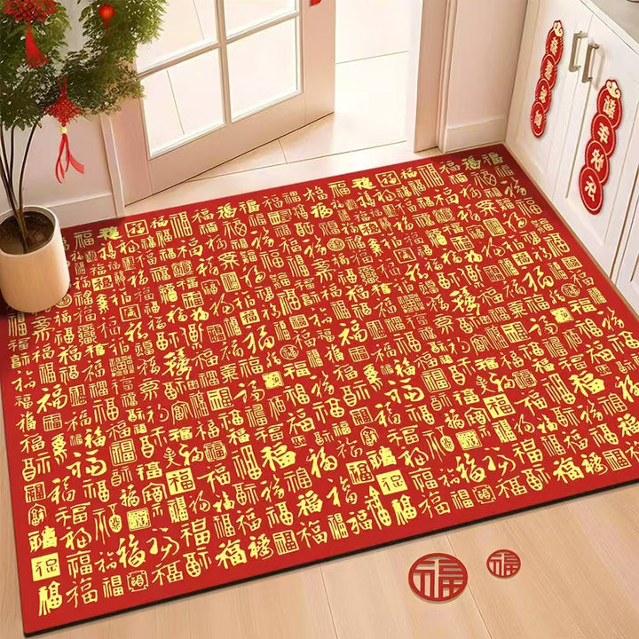 Charming Good Luck Themed Welcome Mat