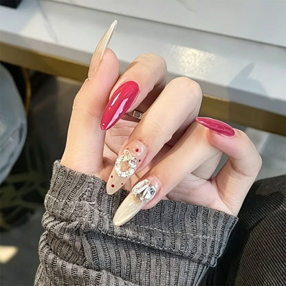 Artificial nail set with sparkling glitter accents Acalora