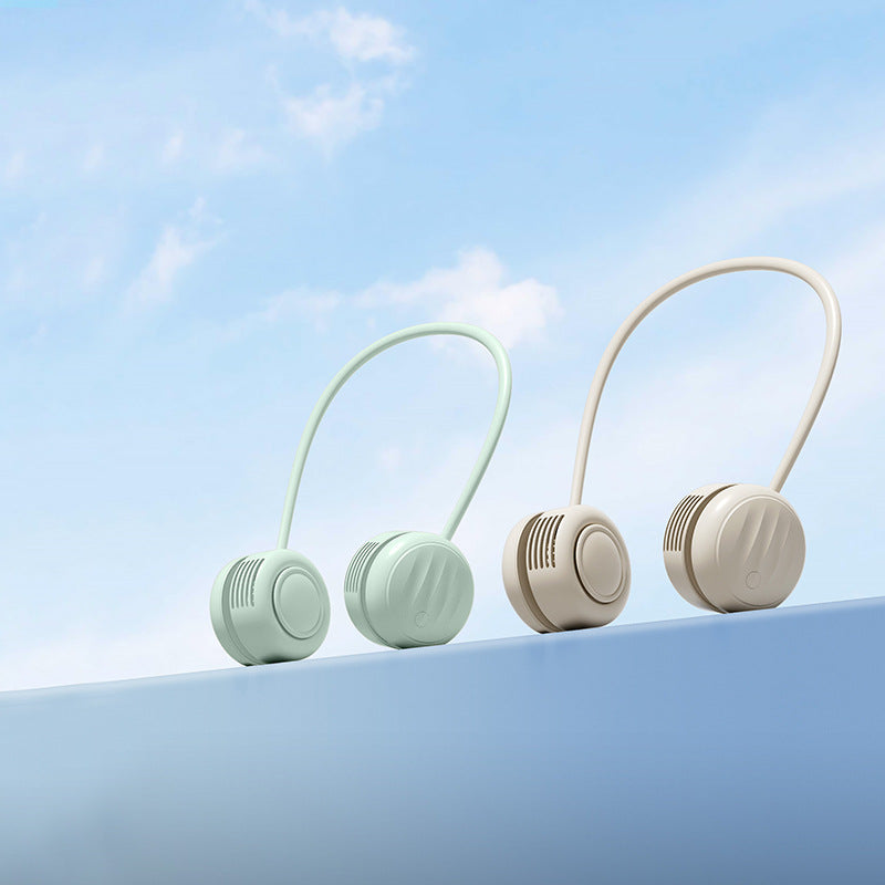 Cooling hands-free dual-head wearable neck fan with flexible gooseneck and USB-C recharge Kalsten