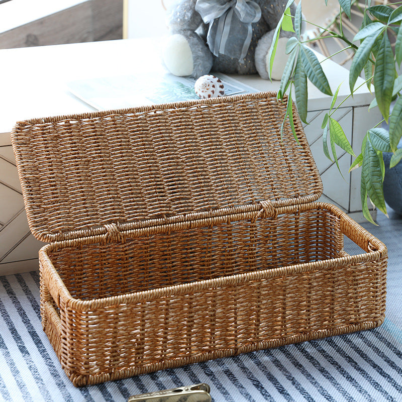 Long Rectangular Woven Storage Basket Kalsten