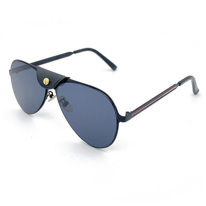 Retro Pilot Sunglasses with Blue Tinted Lenses Kalsten