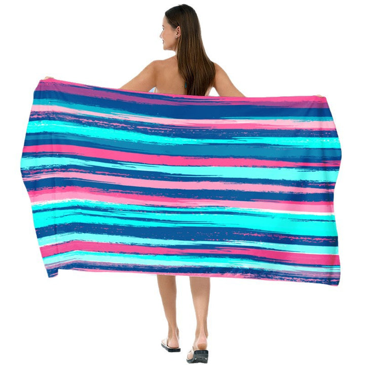 XXL Beach blanket with colorful stripe pattern Kalsten