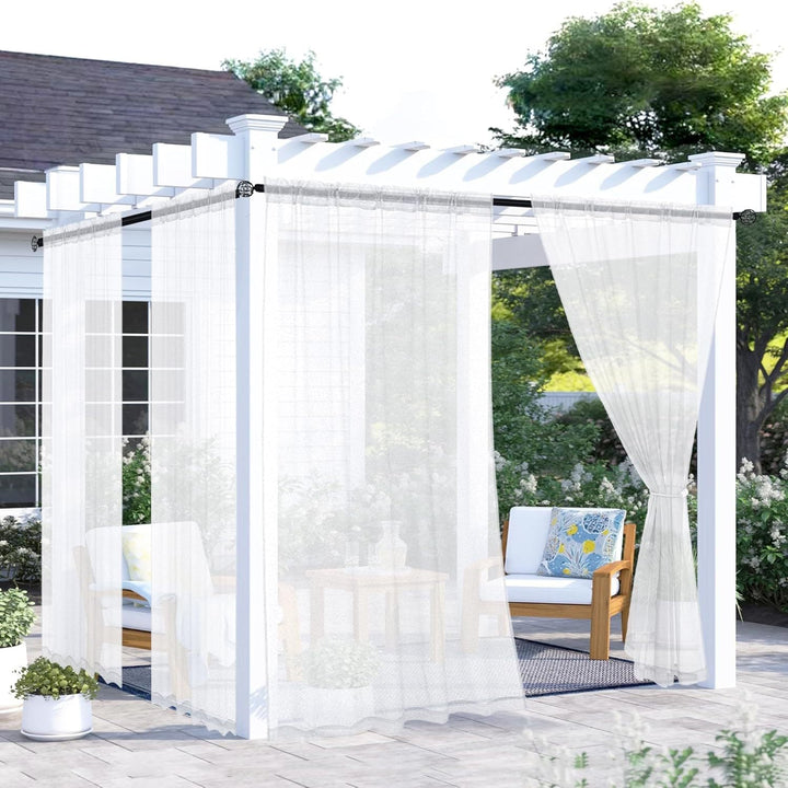 Elegant Sheer Curtain Panels with Rod Pocket Design Kalsten