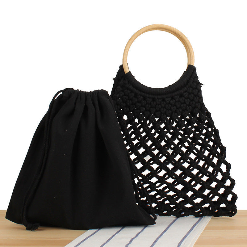 Elegant Braided Tote Bag with Round Handle Kalsten