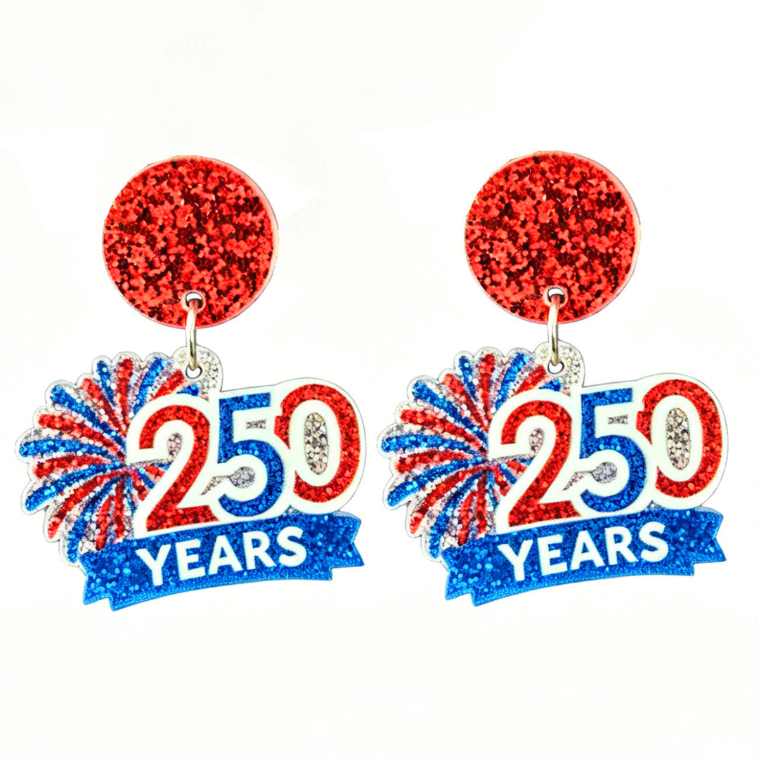 Ladies nan glittering bow earrings with stud closure and star stripe motif Kalsten