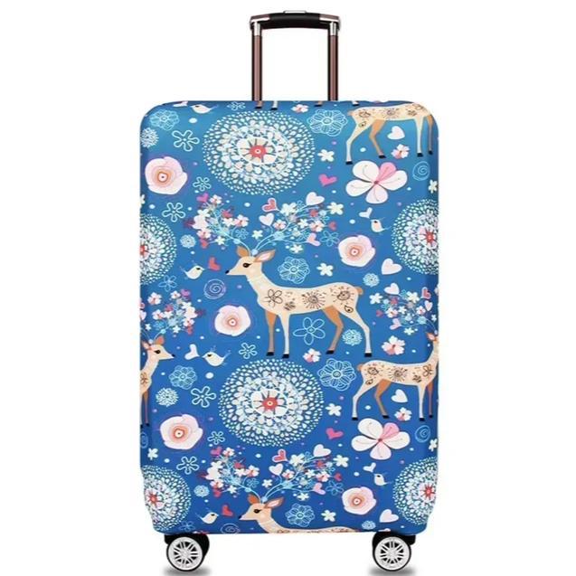 Unisex stretchable suitcase cover with cute alpaca design, elastic protective cover for hard-shell and fabric suitcases Kalsten