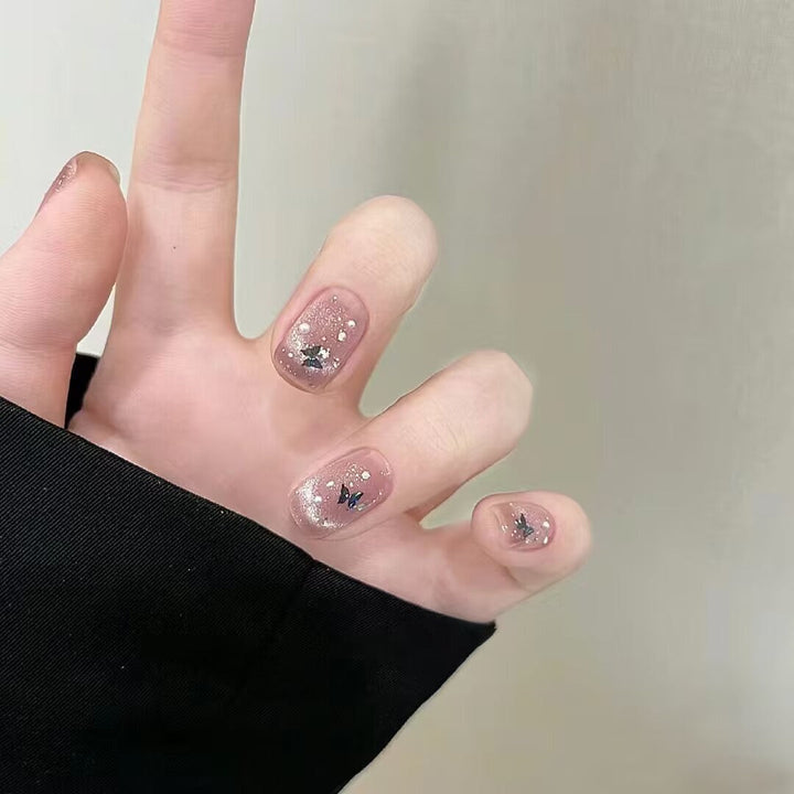 Artistic Glitter Butterfly Press-On Nails Kalsten