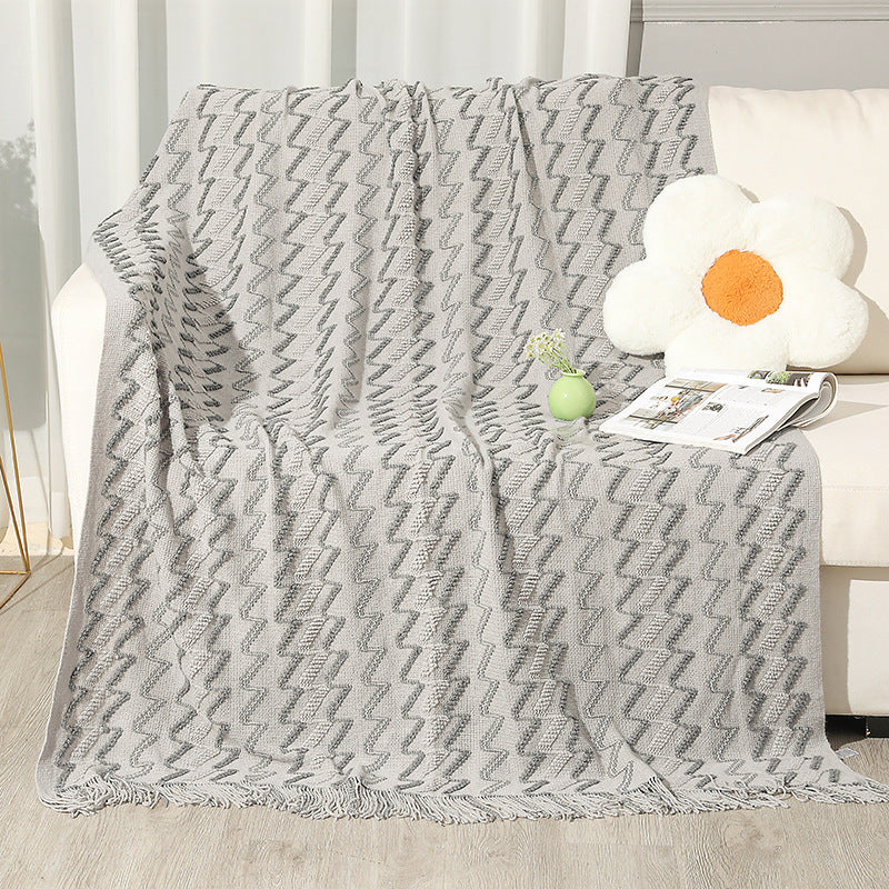 Women's Decorative Zigzag Knit Blanket Kalsten