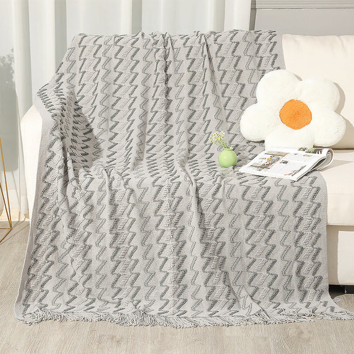 Women's Decorative Zigzag Knit Blanket Kalsten