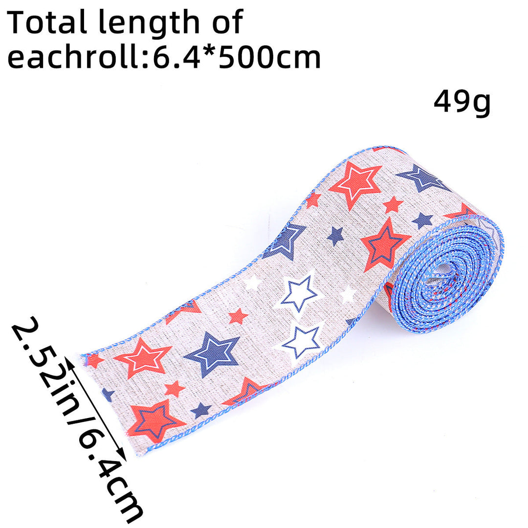 Unisex nan decorative wired Americana craft ribbon set with stars stripes truck and flag print Kalsten