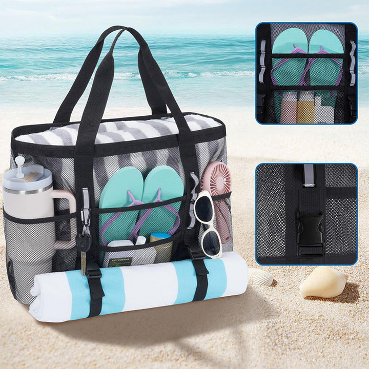Multifunctional beach bag with mesh design Kalsten